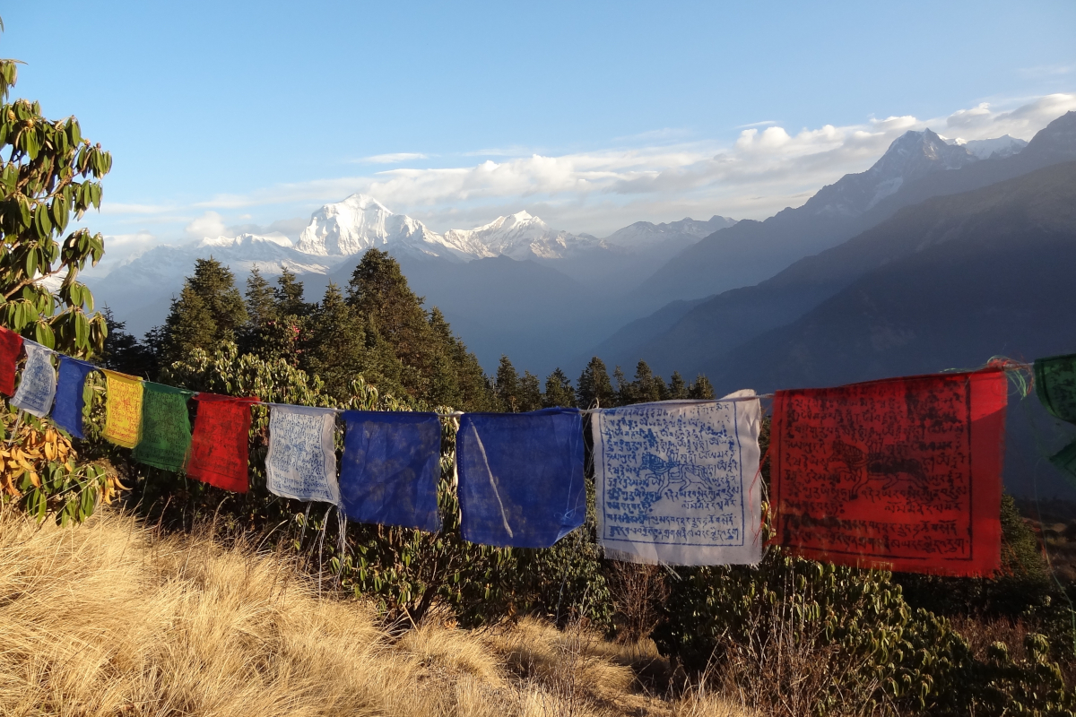 Gebedsvlaggen in Nepal